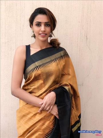 Akshara Gowda Latest Stills in Yellow Saree - World Cinema Gallery