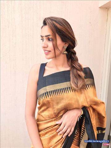 Akshara Gowda Latest Stills in Yellow Saree - World Cinema Gallery