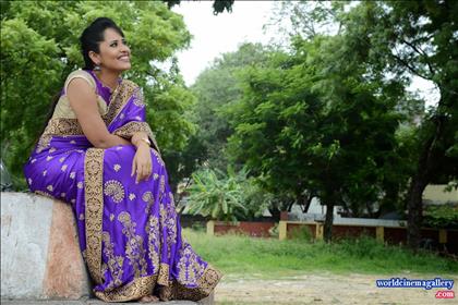 Anchor Anasuya Latest Hot in Blue Saree Stills