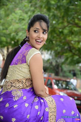 Anchor Anasuya Latest Hot in Blue Saree Stills