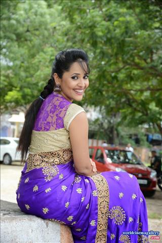 Anchor Anasuya Latest Hot in Blue Saree Stills