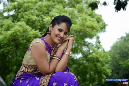 Anchor Anasuya Latest Hot in Blue Saree Stills