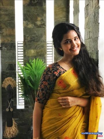 Anupama Parameshwaran Latest Photoshoot  in Yellow Saree