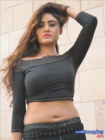 Sony Charishta Hot Black Transparent Saree Stills