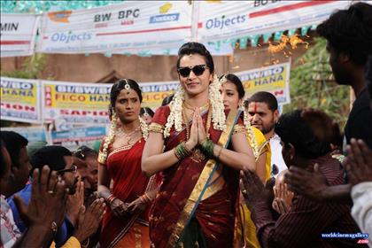 Trisha Hot Red Saree Stills at Nayagi movie