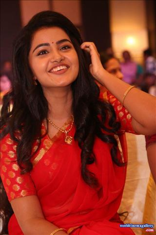 Anupama Parameshwaran Latest Stills  in Red Saree
