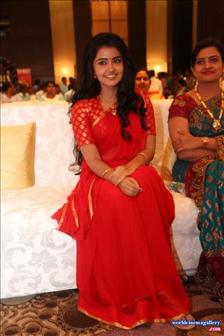 Anupama Parameshwaran Latest Stills  in Red Saree