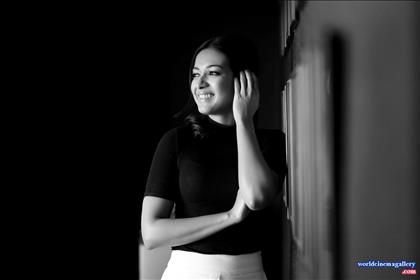 Catherine Tresa latest stills in black dress