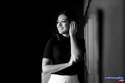 Catherine Tresa latest stills in black dress