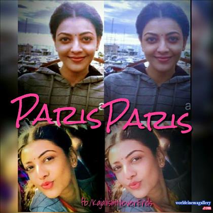 Kajal Aggarwal latest shooting spot  stills from Paris Paris