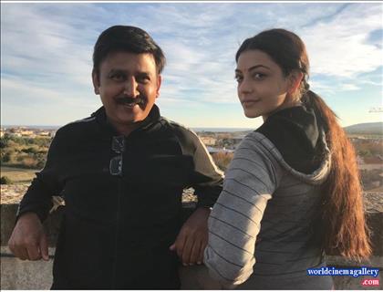 Kajal Aggarwal latest shooting spot  stills from Paris Paris