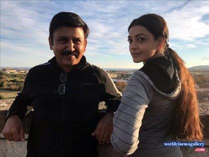 Kajal Aggarwal latest shooting spot  stills from Paris Paris