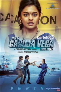 Pooja Kumar blue saree stills from PSV Garuda Vega 