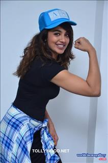 Tejaswi Madivada black dress latest stills