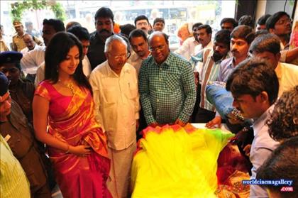Amala Paul Saree Stills at Inaugurates Kalanikethan Showroom