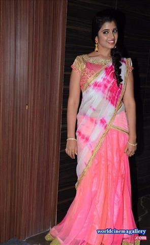 Anchor Shyamala Stills At Movie Audio Launch In White Half Saree