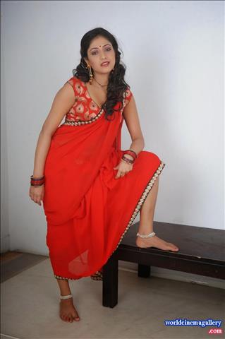 Hari priya Hot  Spicy Red Saree Stills - World Cinema Gallery