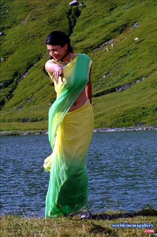 Kajal Agarwal Green Saree Stills from Thuppakki