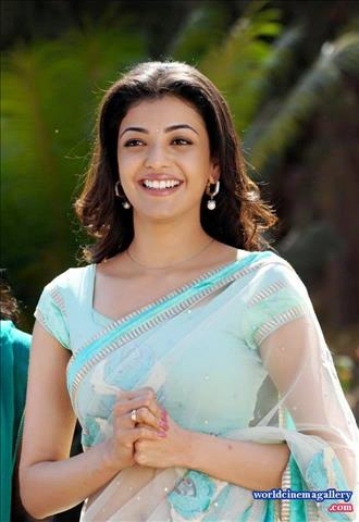 Kajal Agarwal Hot Blue Transparent Saree Stills in Mr Perfect movie