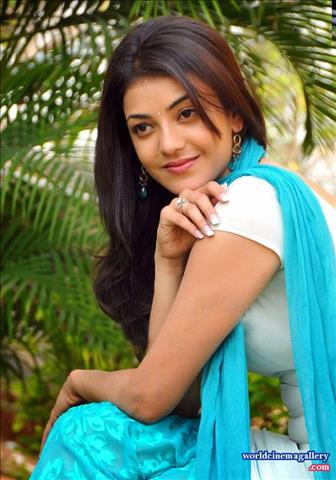Kajal Agarwal Photo Stills in White Blue Churidar