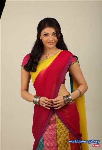 Kajal Agarwal Stills in Red Saree 