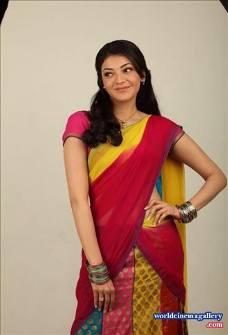 Kajal Agarwal Stills in Red Saree 