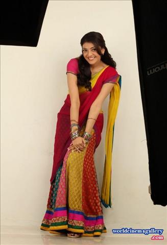 Kajal Agarwal Stills in Red Saree 