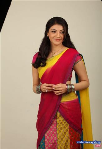 Kajal Agarwal Stills in Red Saree 