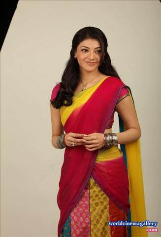 Kajal Agarwal Stills in Red Saree 