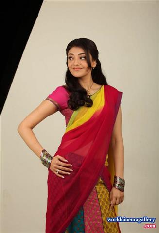Kajal Agarwal Stills in Red Saree 