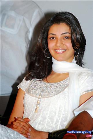 Kajal Agarwal Stills in White Churidar 