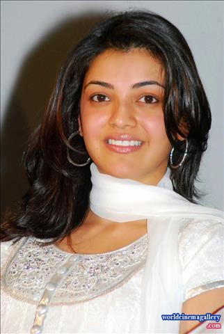 Kajal Agarwal Stills in White Churidar 