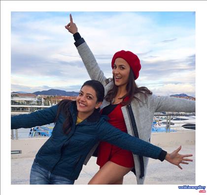 Kajal Aggarwal latest shooting spot  stills from Paris Paris