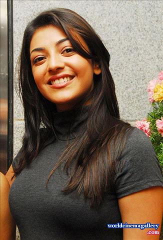 Kajal Aggarwal Stills in Black Dress at Saloon Inaugurates