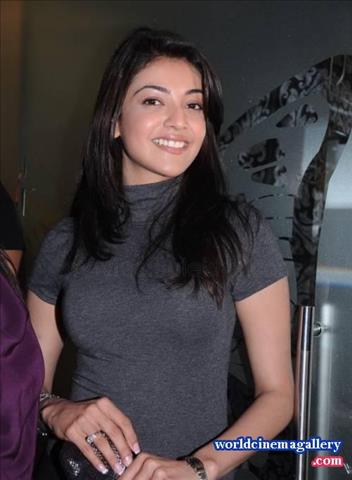 Kajal Aggarwal Stills in Black Dress at Saloon Inaugurates