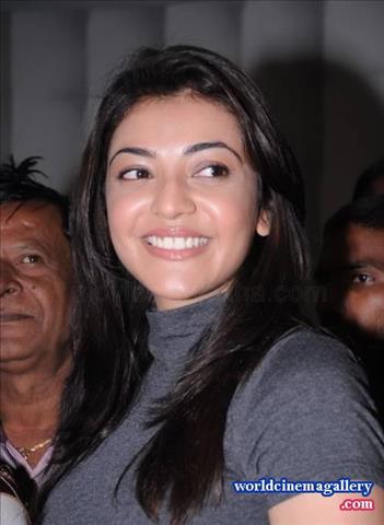 Kajal Aggarwal Stills in Black Dress at Saloon Inaugurates