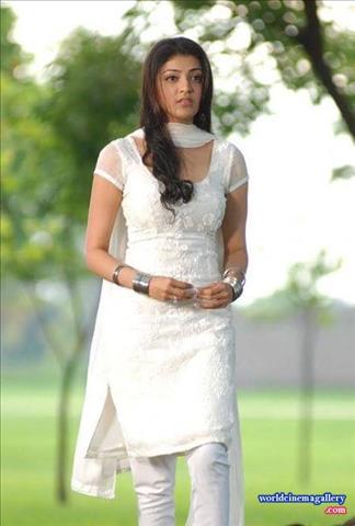 Kajal Aggarwal stills in white dress at Brindavanam movie
