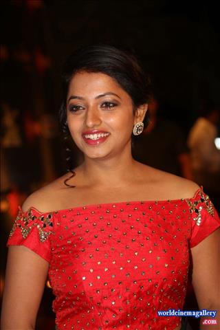 Navya swamy latest Stills in red dress at Vani Rani Serial