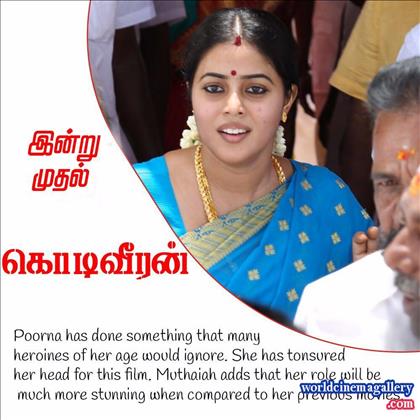 Poorna latest Photo Stills in Kodiveeran Movie