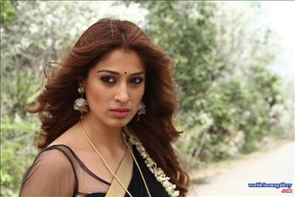 Raai Lakshmi Hot Navel Stills in Black Saree