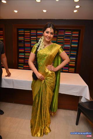 Rashi Khanna Saree Stills in Kanchipuram
