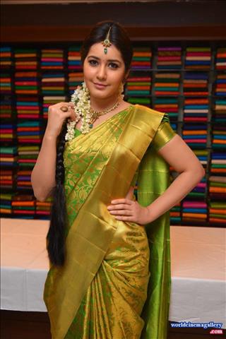 Rashi Khanna Saree Stills in Kanchipuram