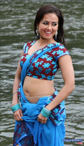 Sana Khan Hot navel show stills