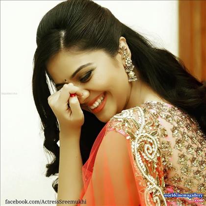 Sreemukhi Hot Saree Stills