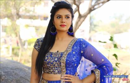 Sreemukhi latest Blue Dress stills