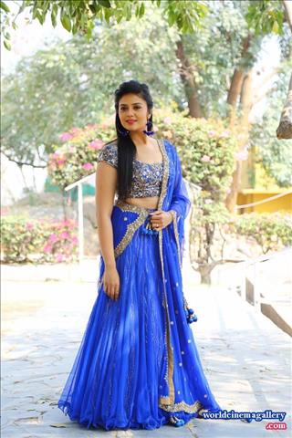 Sreemukhi latest Blue Dress stills