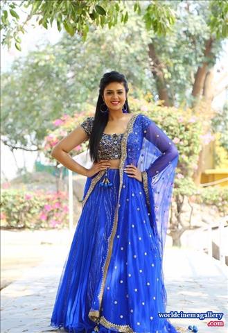 Sreemukhi latest Blue Dress stills