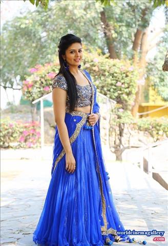 Sreemukhi latest Blue Dress stills