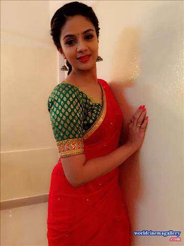 Sreemukhi latest stills in Yellow Salwar