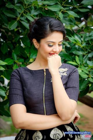 Sreemukhi Stills in Black Lehenga